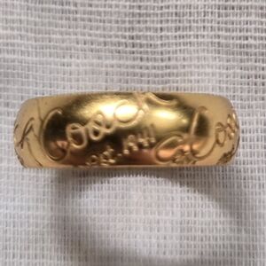 COACH Est. 1941 Script-Engraved Brass Ring Size 8